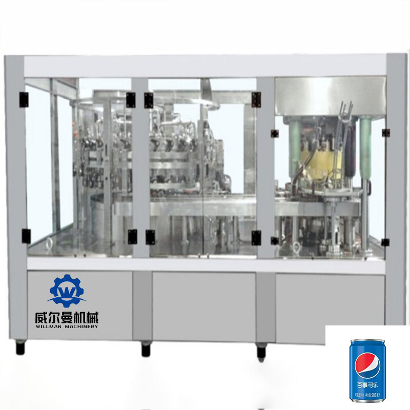 Small Scale Carbonated Beverage Beer Soda Can Making Machine Cola Bottling Machine Tin Can Filling Machine