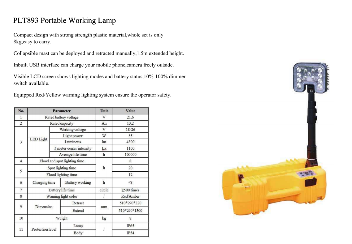 30W portable rescue light battery powered explosion proof LED mobile lifting working lamp emergency light