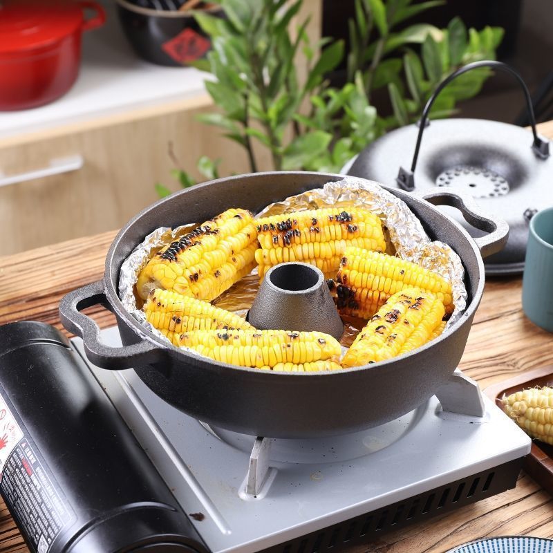 2024 New Factory direct supply cast iron baked sweet potato pan pot Oven Door Baked Potato Ovens With Lift Tool enamel  pot