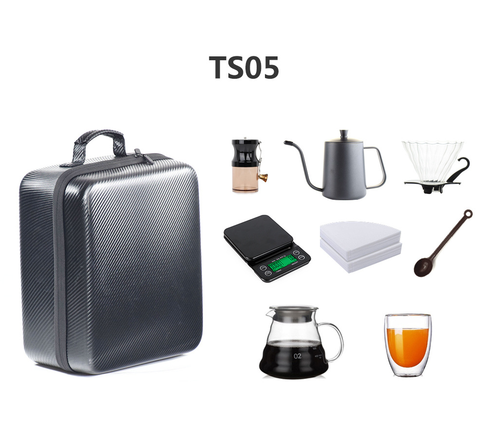 Hot Sale Coffee Travel Bag Gift Box Set Grinder Pot Kettle Hand Brew Coffee Kit Pour Over Coffee maker set