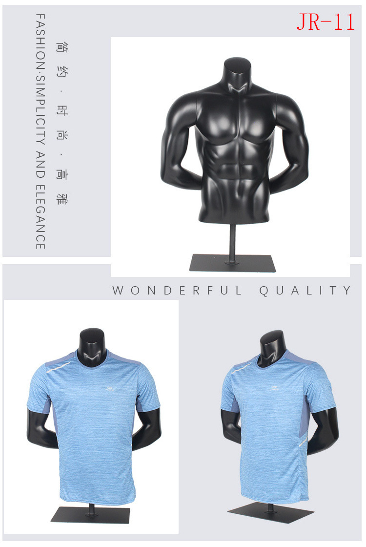 sports fitting half-body male headless mannequin athletic torso man with arms for sale