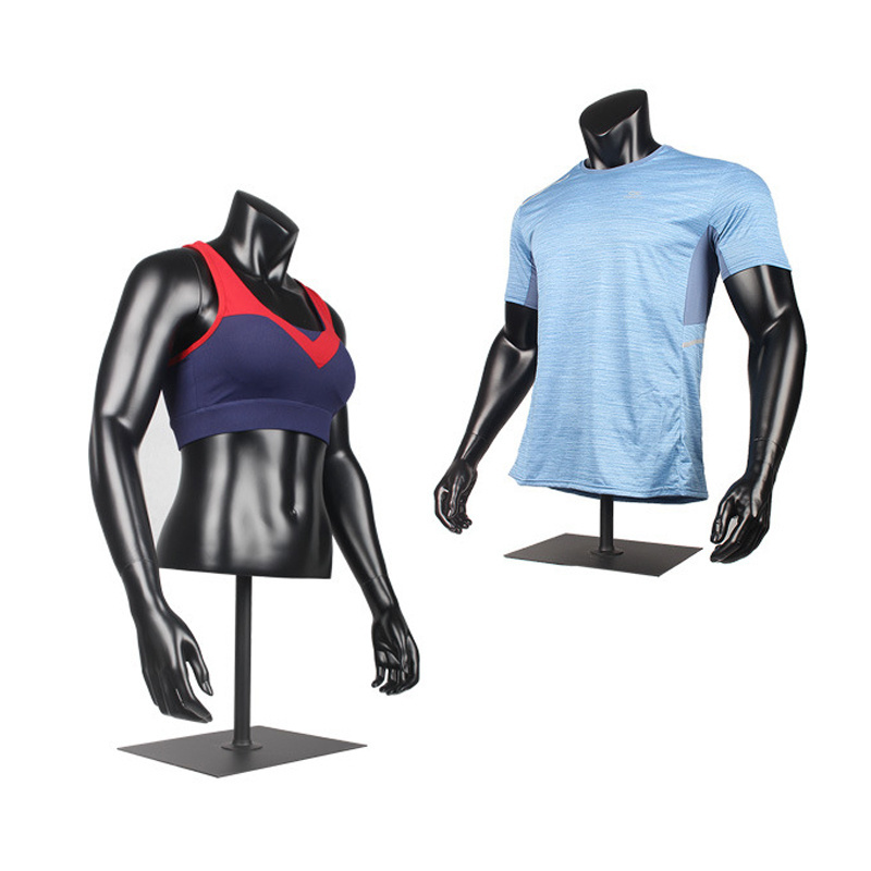 sports fitting half-body male headless mannequin athletic torso man with arms for sale