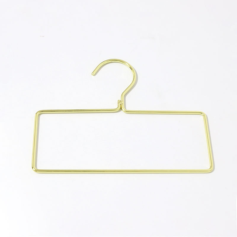 metal wire round rectangle shape gold color scarf towel clothes necktie hanger