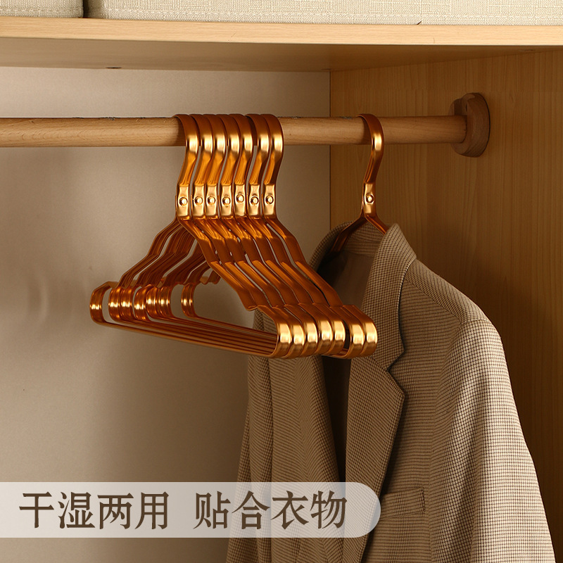 wholesale good quality gold silver rose gold light weight aluminum alloy metal wire closet coat suit shirt hanger hook