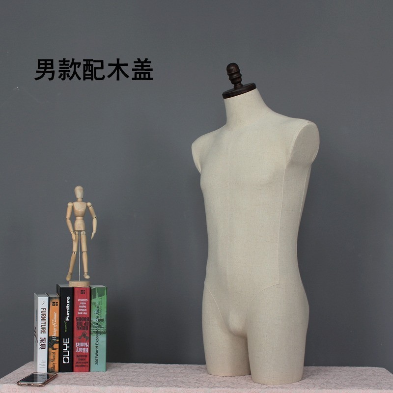 high end fabric covered customized female and male half-body torso bust form mannequin for underwear bra lingerie display