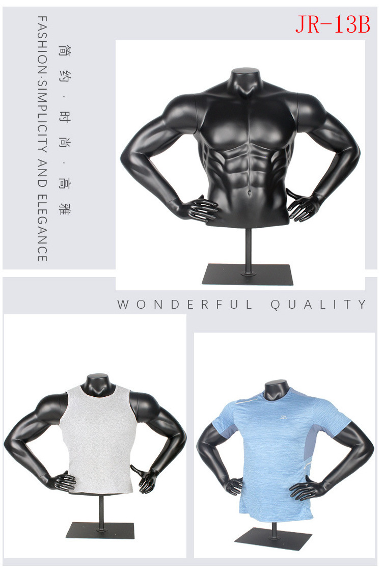 sports fitting half-body male headless mannequin athletic torso man with arms for sale