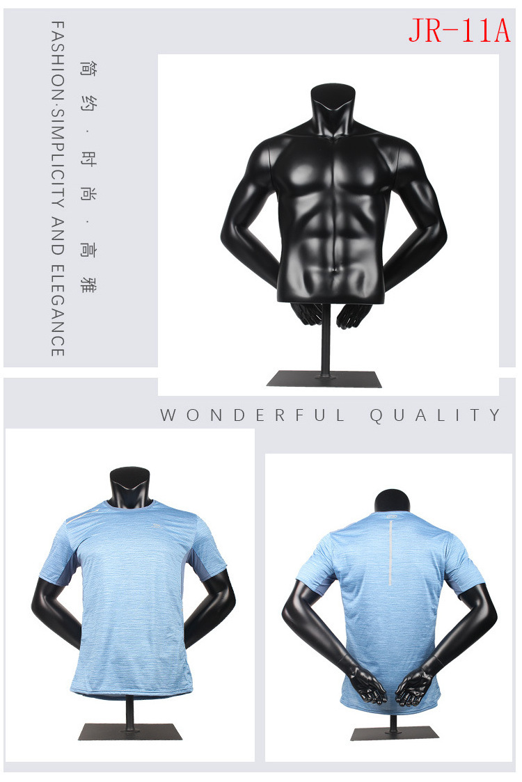 sports fitting half-body male headless mannequin athletic torso man with arms for sale