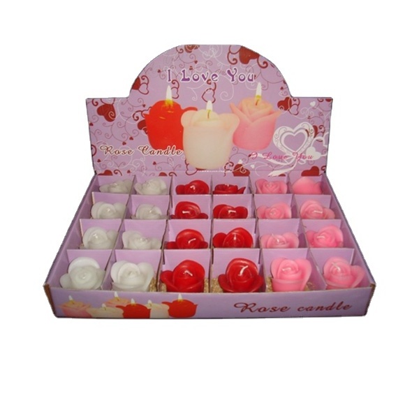 24pcs small flower shaped scented candle for wedding