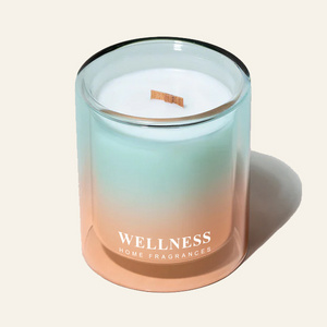 ODM/OEM Luxury Home Decor Blown Glasses Jar Scented Soy Wax Candles Wood Wick and Wickless Options Gift for Women