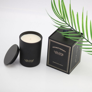 Custom Personalized Luxury Aroma Gift Set Scents Nature Soy Candle Matte black candle jars