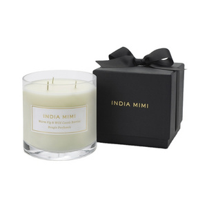 Luxury soy wax candle with black gift box