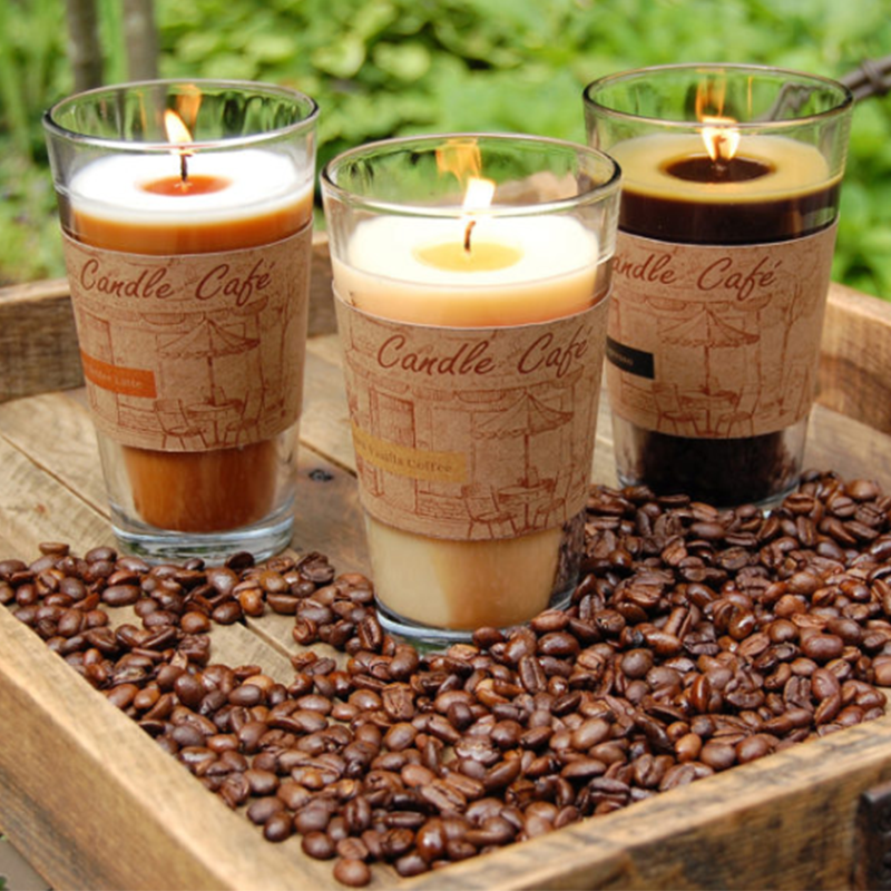 Jar Custom Private Label Coffee Scented Candles Gift Set Large Glass Wholesale Luxury Valentine's Day Weddings