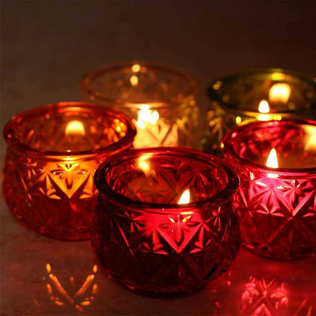 Luxury Multi Color Fashionable European Style Glass Mosaic Candle Holder Candle Stand Tea Light Candle Holder