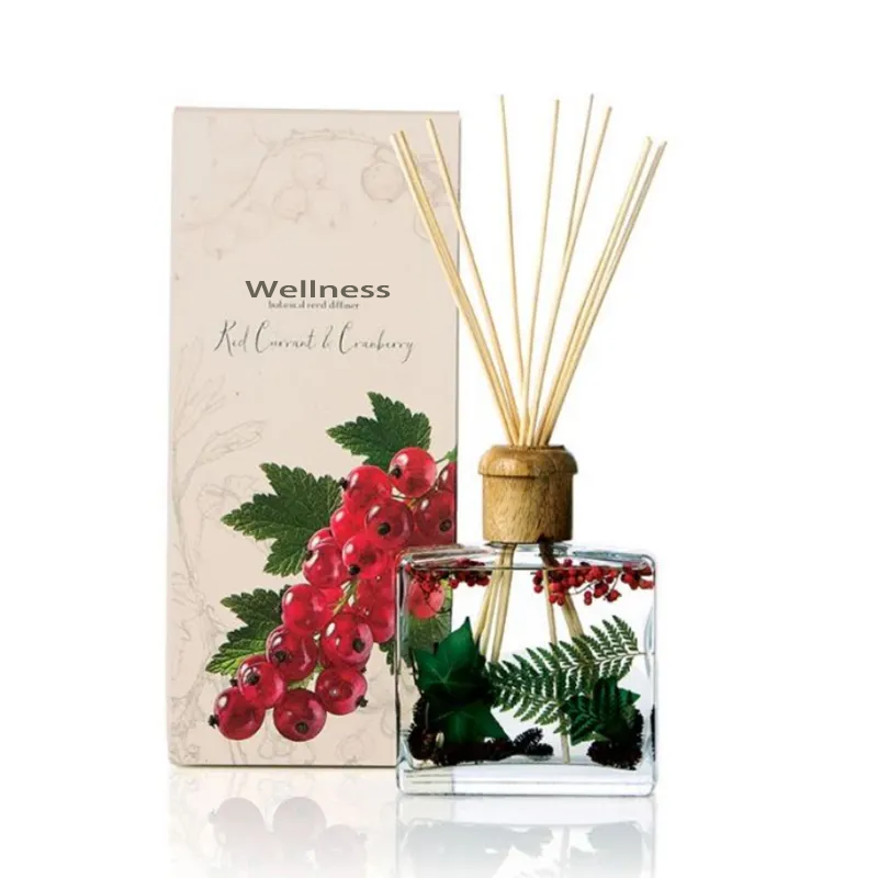 Square glass bottle rattan stick air freshener reed diffuser with luxury packaging