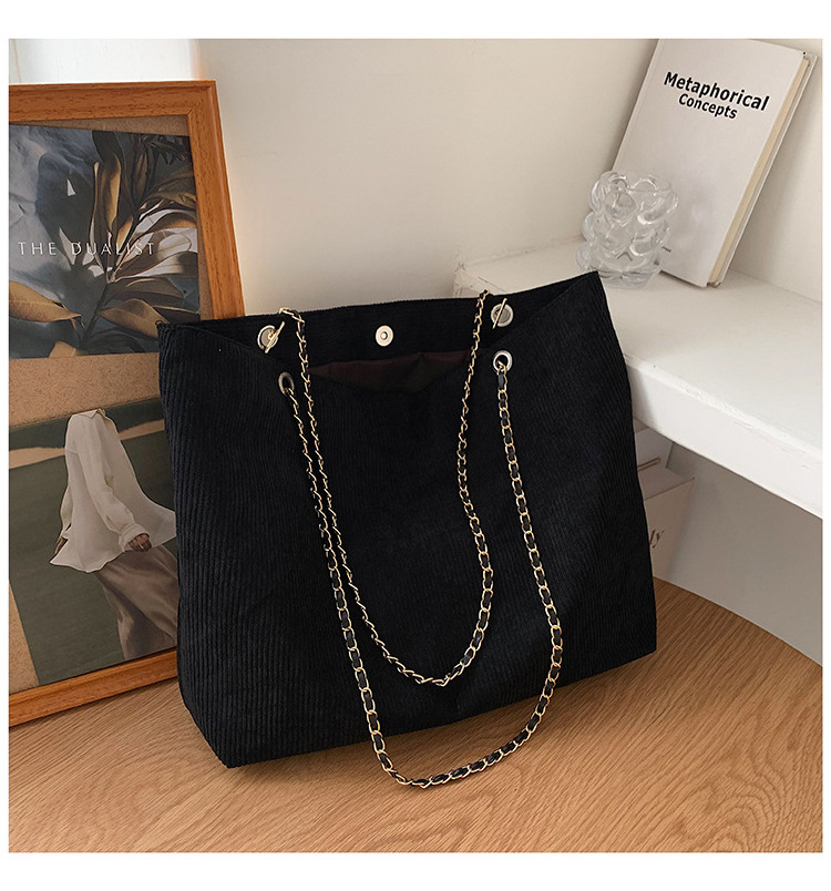 Double Handle Bags Women Handbags Ladies Tote Bag Cotton Large Capacity Luxury Chain Shoulder Tote Bag