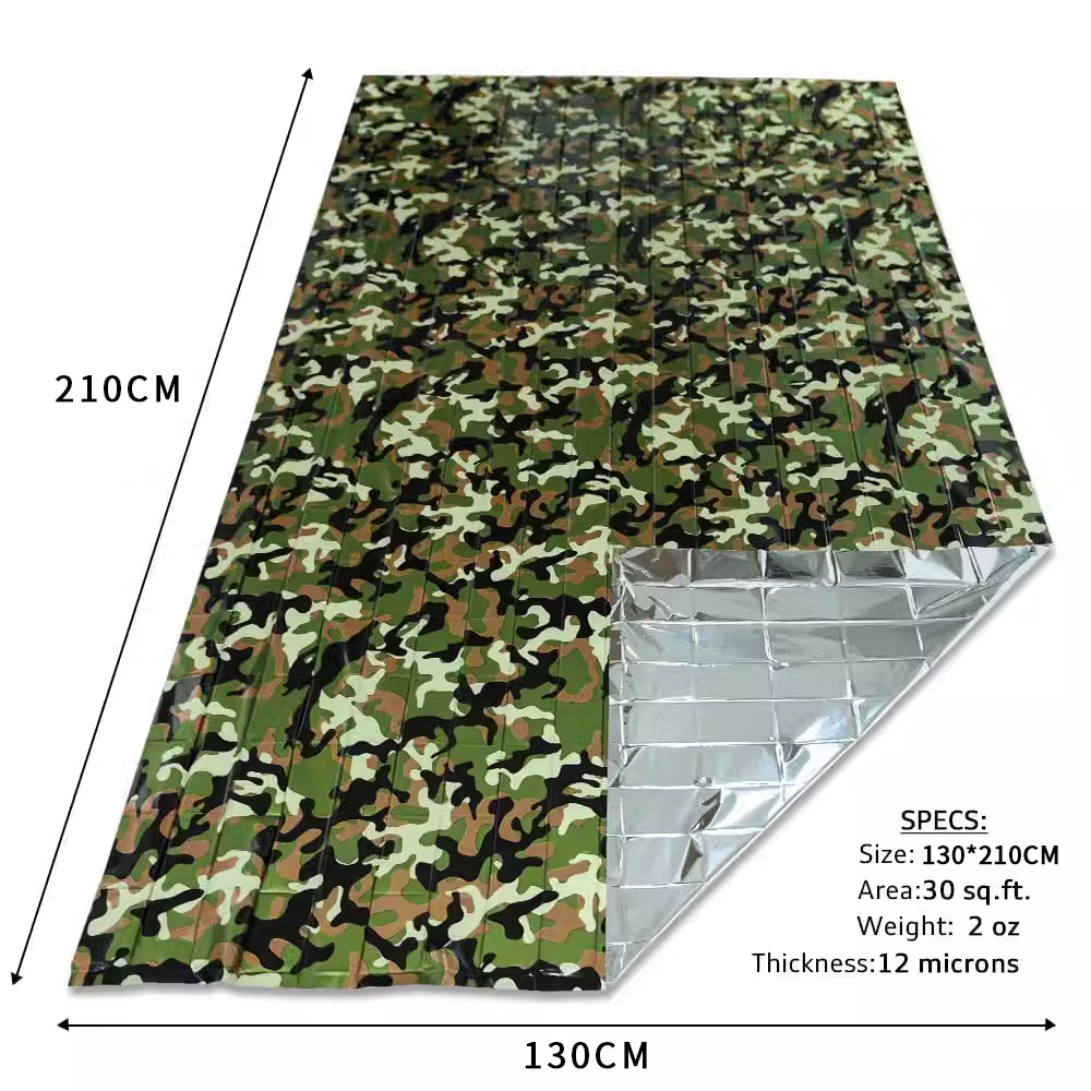 Wholesale Thermal Space Survival Foil Bivvy Emergency Mylar Camouflage First Aid Blanket