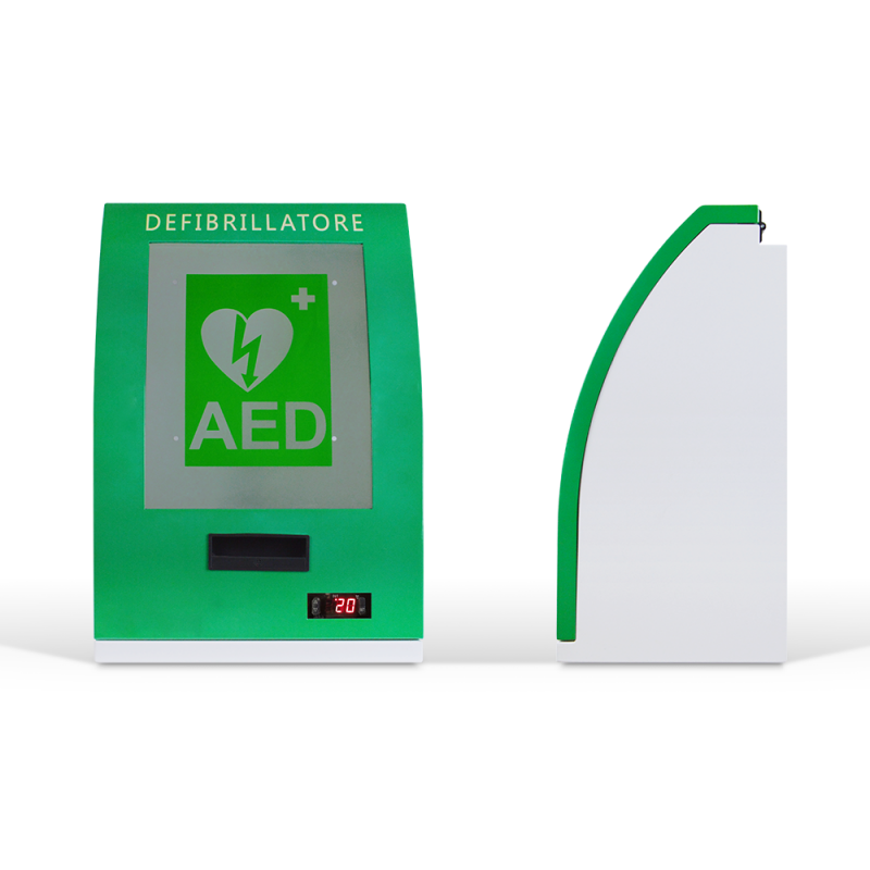 Medical First Aid Kit Defibtech Box Wall Tool Lock Outdoor AED Cabinet With Alarm