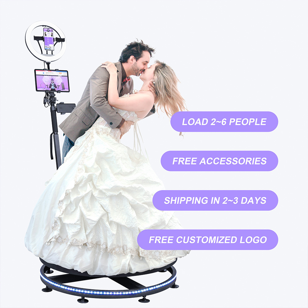 Wedding Party Props Rental Rotating Video Kiosk Automatic Photobooth Platform 360 Photo Booth