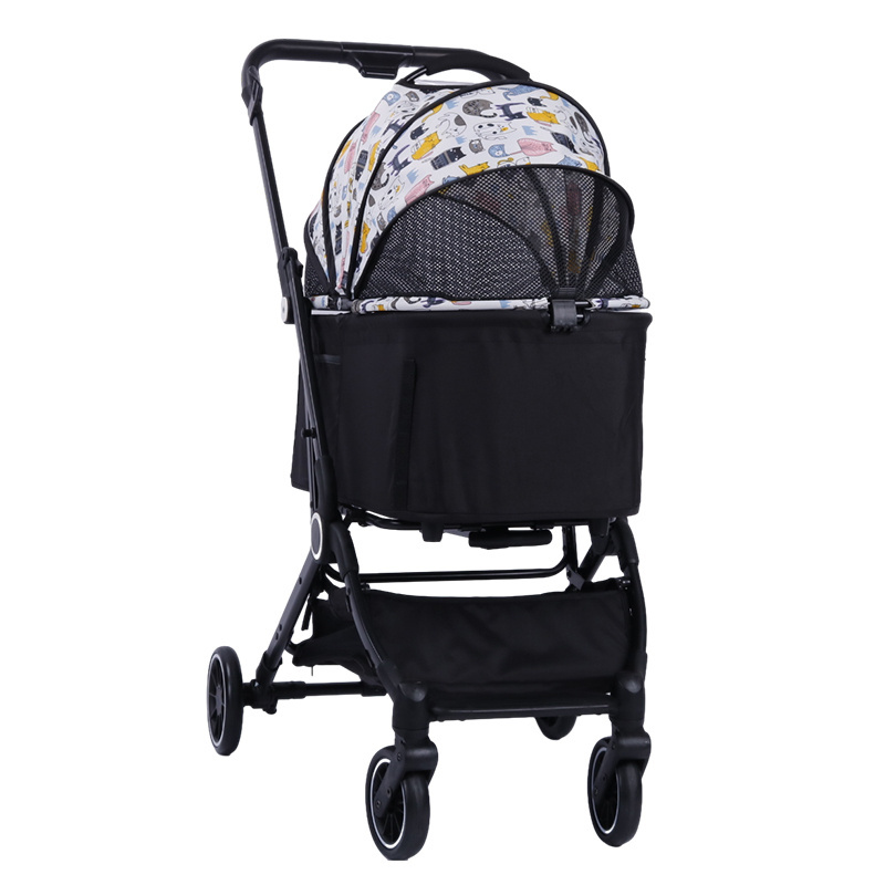 Oxford Rolling Cat Carrier Trolley On Wholesale Puppy 4 Wheels Medium Stroller for Dog