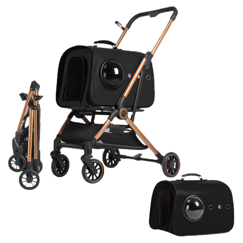 Detachable Safe Comfortable Folding Outdoor Pet Stroller for Dog and Cat Foldable 2 in 1 Pet Cart