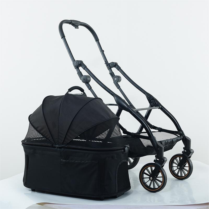 Luxury 4 Wheel Travel Trolley Cart Large Walkers Carriers Pet Stroller For Big Cat and Dog