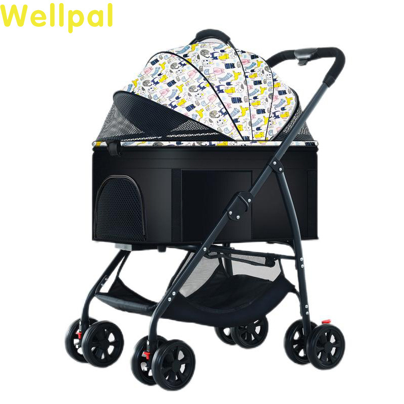 stroller for medium dog and cat 3 in 1  pet stroller carrier  show trolley luxury 4 wheels pet