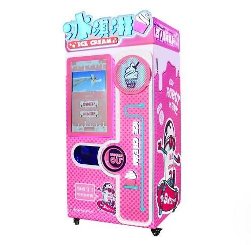 robot combo smart fridge coin operated ice water icecream ice cream vending machine with card reader