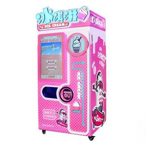 robot combo smart fridge coin operated ice water icecream ice cream vending machine with card reader