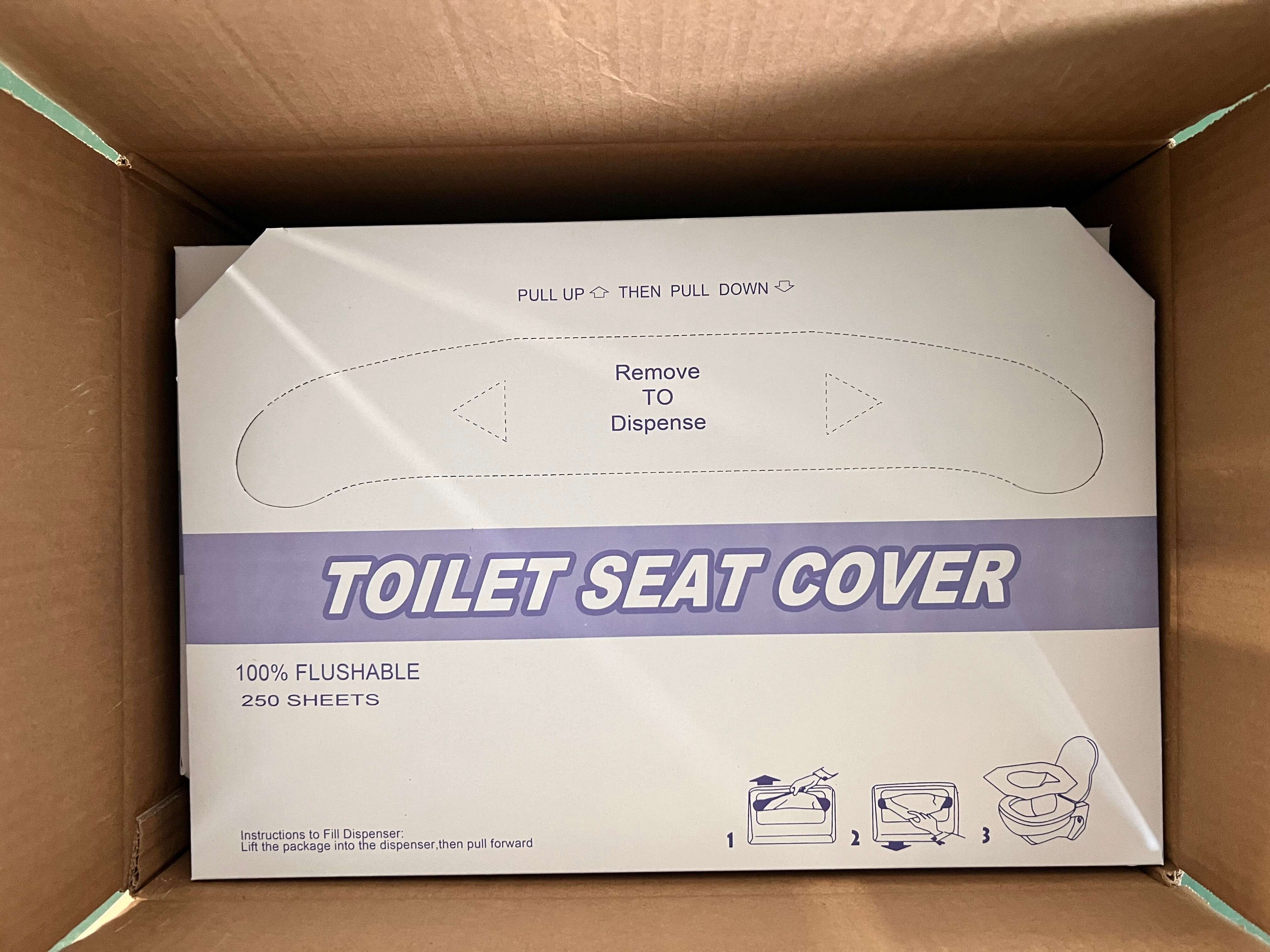 Half Fold Paper Toilet Seat Covers neutral packing - Disposable Virgin Paper Half-Fold Toilet Seat Cover Dispensers