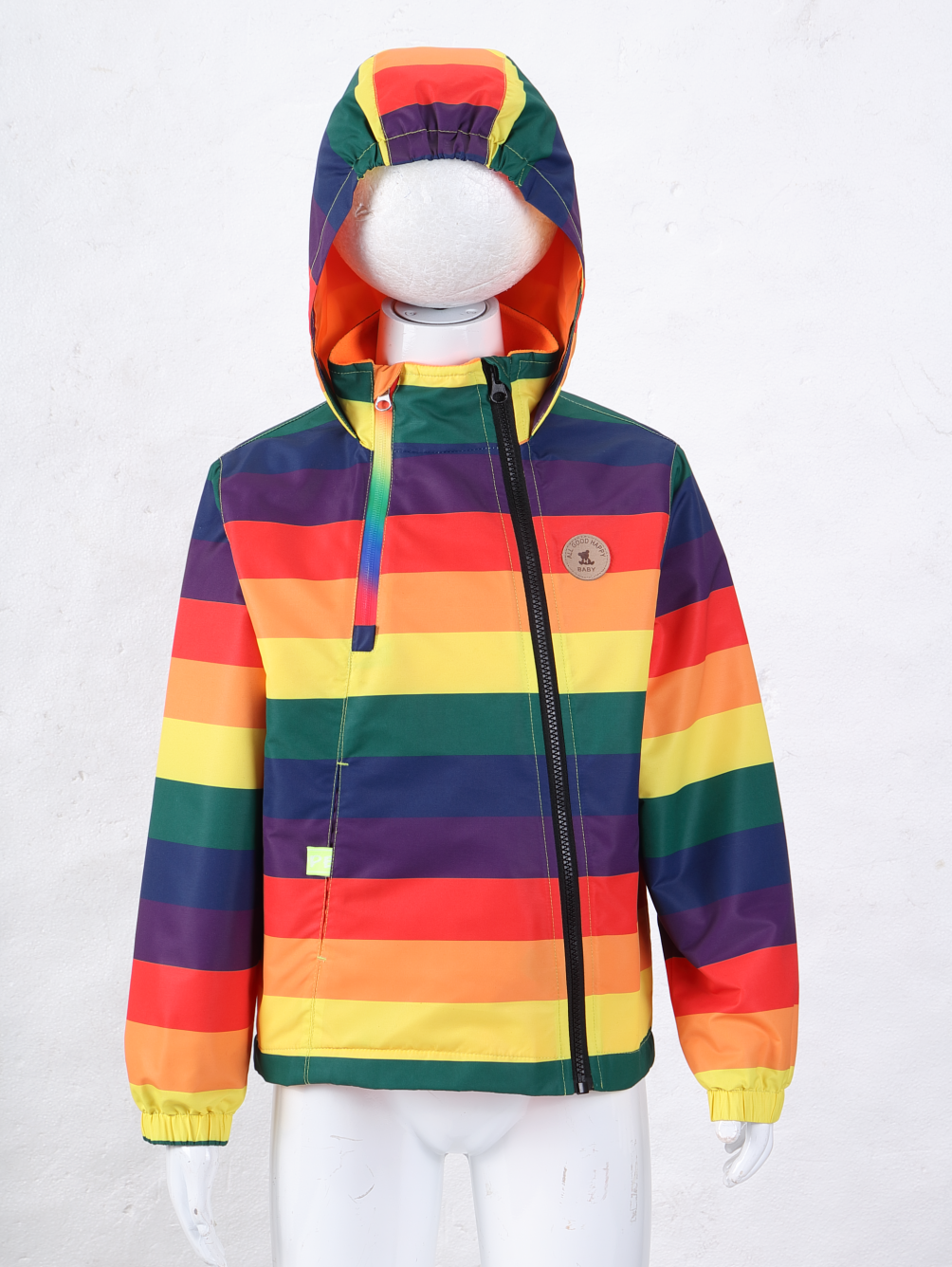 Custom Design Children Waterproof Windbreak Boy Girl Spring Rainbow Zipper Windbreak Jacket