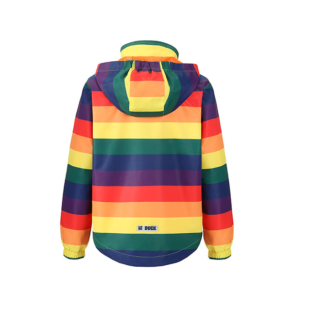 Custom Design Children Waterproof Windbreak Boy Girl Spring Rainbow Zipper Windbreak Jacket