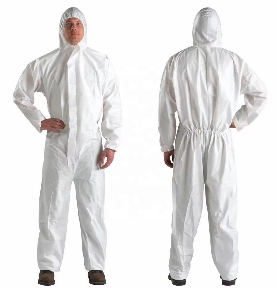 EN13485 Type5/6 Tyvek Coverall Protective PPE Kit Overalls Disposable Coverall Chemical Hazmat Suit with EN14126