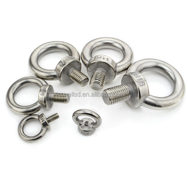 Wells factory din580 forged lifting stainless steel 316 eye bolt and nut