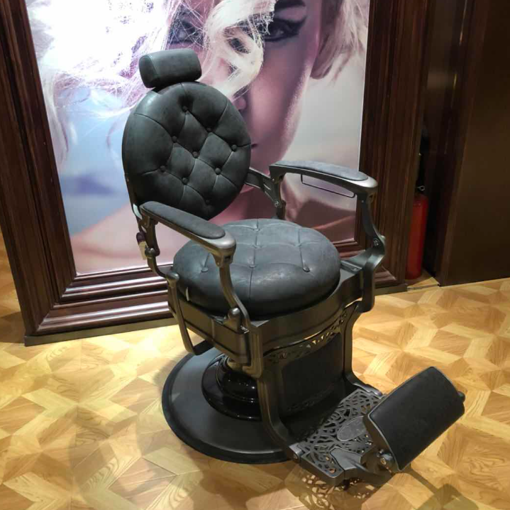 Styling Retro Classic Hydraulic Armrest Stylish King Beauty Hairdressing Furniture Hair Salon Barber Chair