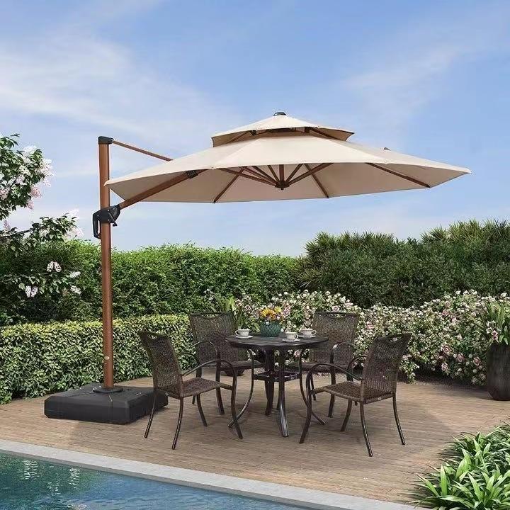 modern fashion sun waterproof high quality park fabric patio garden outdoor umbrella for sale