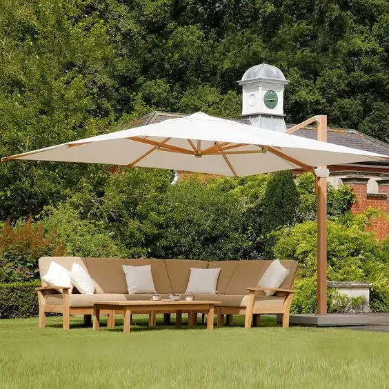 modern fashion sun waterproof high quality park fabric patio garden outdoor umbrella for sale