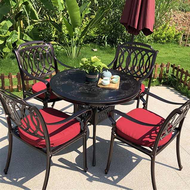 Wholesale high quality restaurant outdoor furniture modern cast aluminum patio dining garden chair