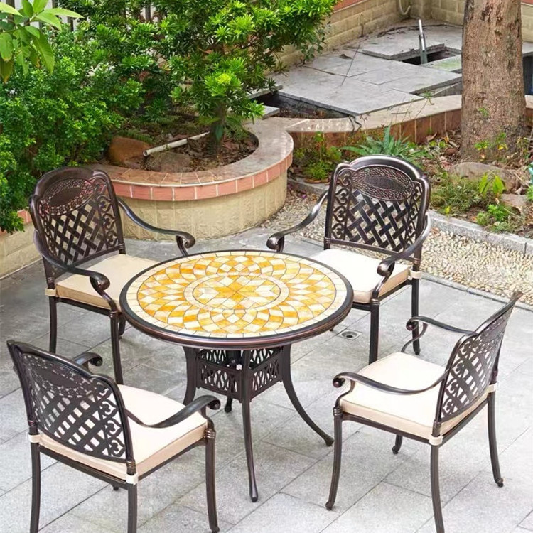 Wholesale high quality restaurant outdoor furniture modern cast aluminum patio dining garden chair