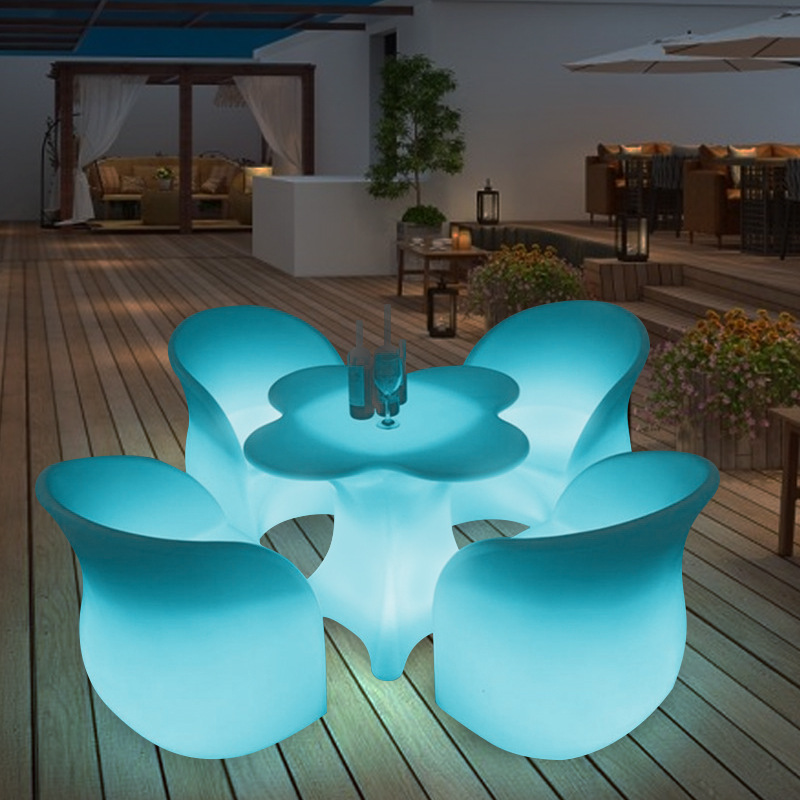 high event party garden light up lounge Beach top cocktail furniture round club led outdoor bar table