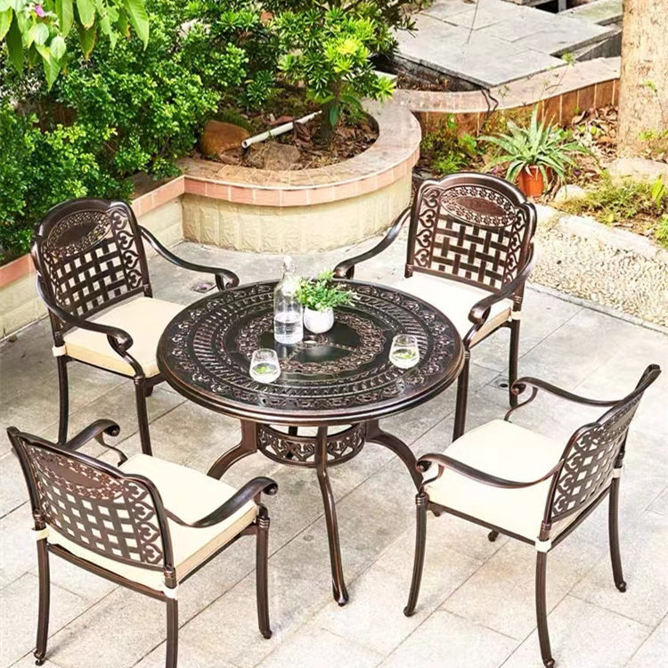 Wholesale high quality restaurant outdoor furniture modern cast aluminum patio dining garden chair