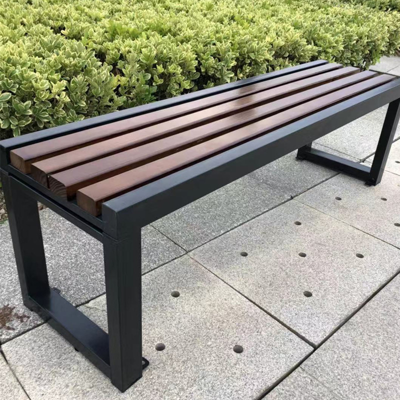 modern style professional long plastic wood metal composite park garden patio outdoor bench