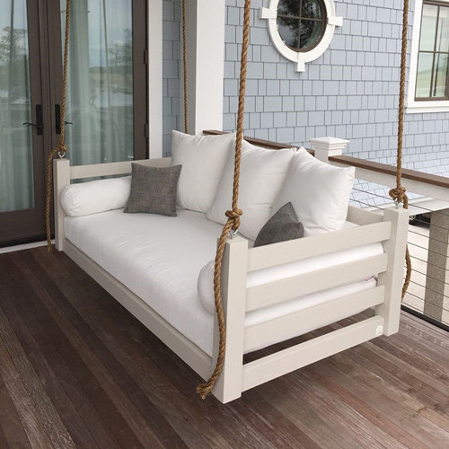 Outdoor Wood Furniture Rattan Factory luxury Bed love seat Patio lazy Daybed Garden Hanging Swing Sofa