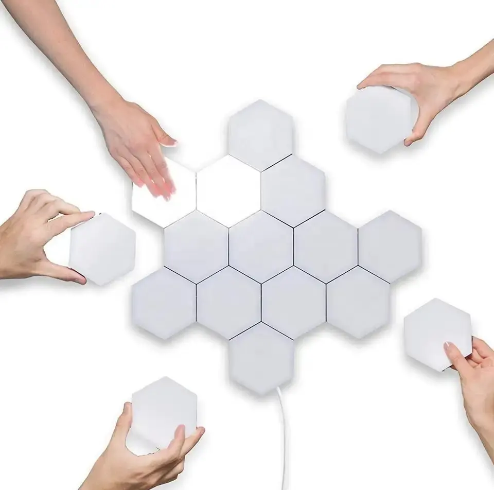 DIY RGB Quantum Light Smart Led Hexagonal Modular Touch Sensitive Lighting Remote Controlled Creative Decoration LED Night Light