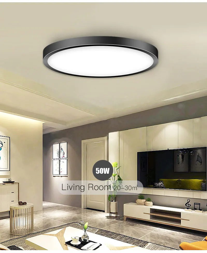 12 Inch 24W Ultra Slim Flat Modern Round Flush Mount LED Ceiling Light Fixture For Bedrooms Living Room Kitchen Home