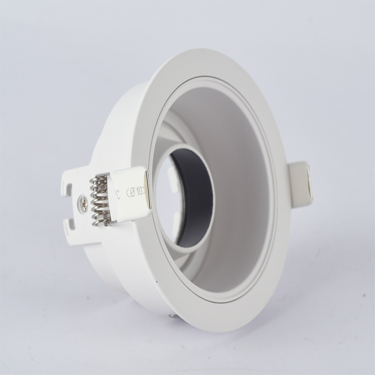 Aluminum Adjustable Gu10 Downlight Fitting Fixed Ceiling Spot Light Round Black Recessed Gu10 Downlight Fixture