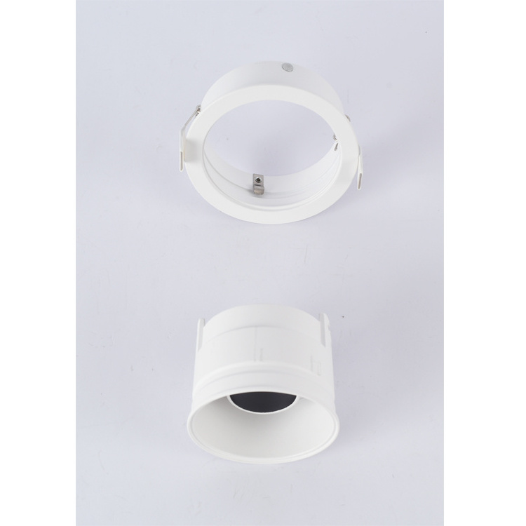 Aluminum Adjustable Gu10 Downlight Fitting Fixed Ceiling Spot Light Round Black Recessed Gu10 Downlight Fixture