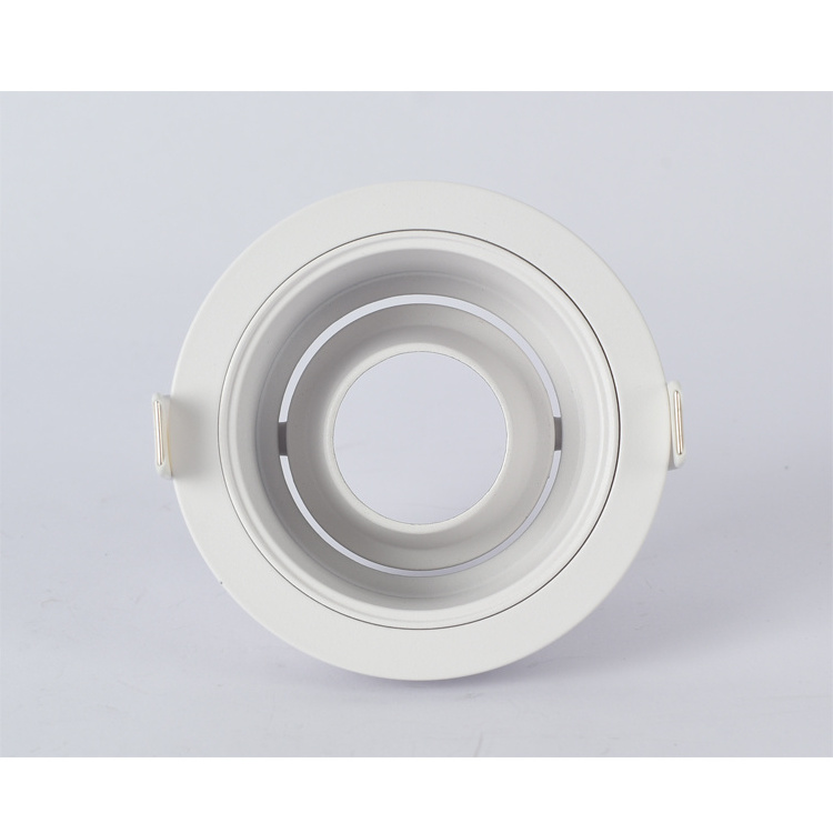 Aluminum Adjustable Gu10 Downlight Fitting Fixed Ceiling Spot Light Round Black Recessed Gu10 Downlight Fixture