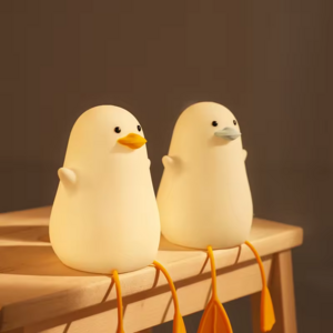 Bedroom Soft Light Sleeping Bedside Lamp Silicone Pat Table Lamp Mobile Phone Holder Children Duck Small Night Light