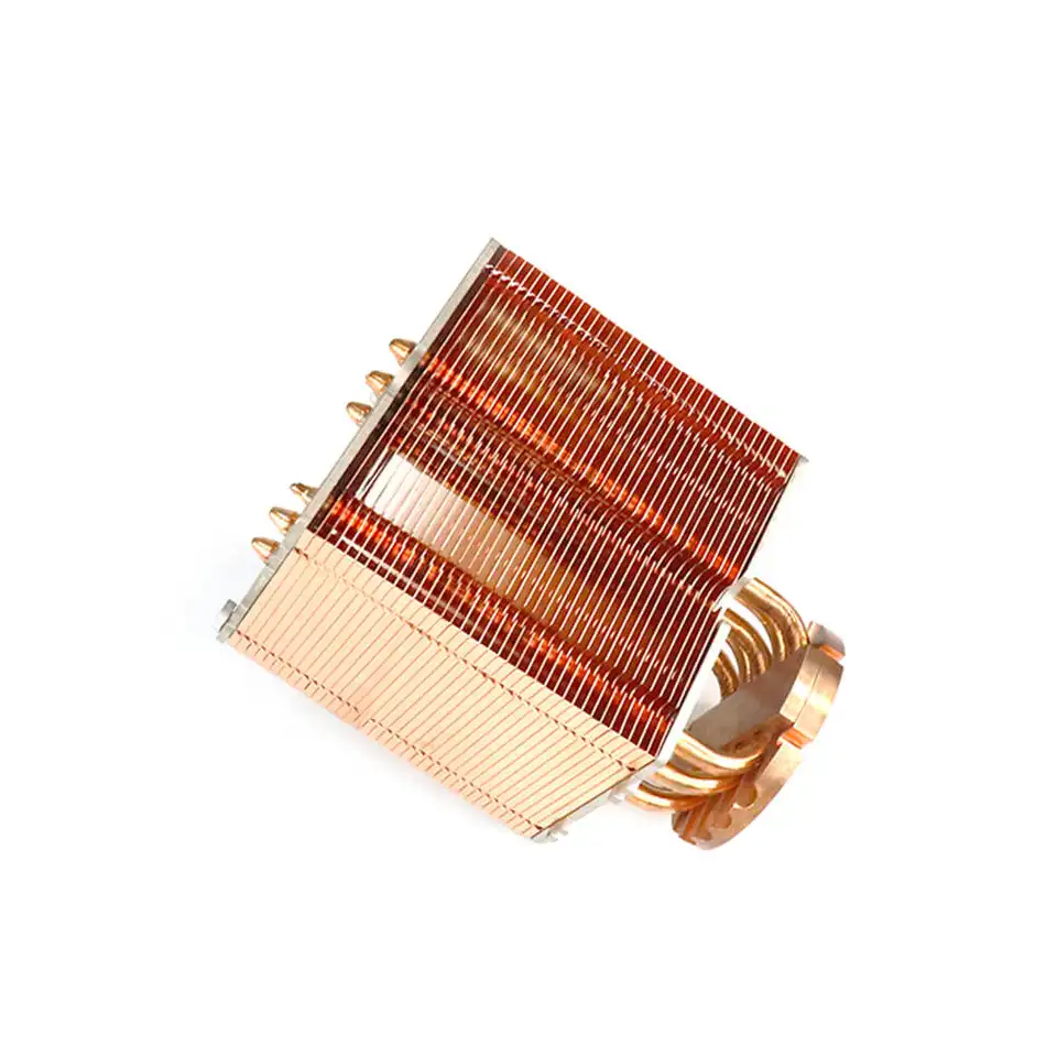 High Power 200w 400w GPU Round Copper Tube LED Heatsink Cooling Aluminum Fins Heat Pipe Heat Sink with Copper Base Plate