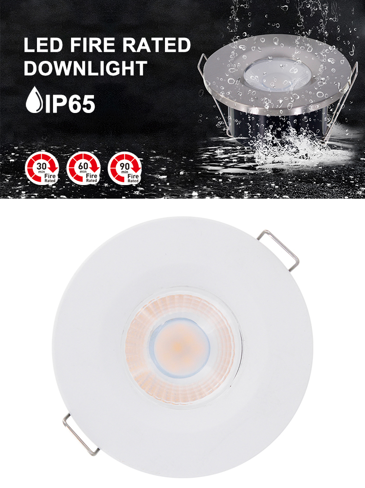 Dimmable Recessed Iron SMD Ceiling Downlight Fixture Fire Rated IP65 LED Down Light